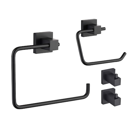 Kibi Cube 4-Piece Bathroom Hardware Set C-KBA15-4MB-2